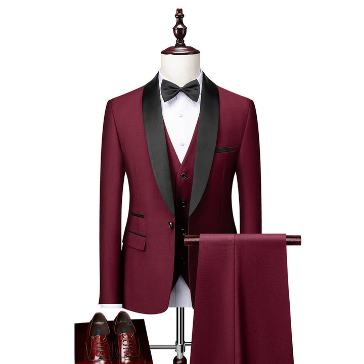 Men’s Three-Piece Slim Fit Suit Set | Formal Attire