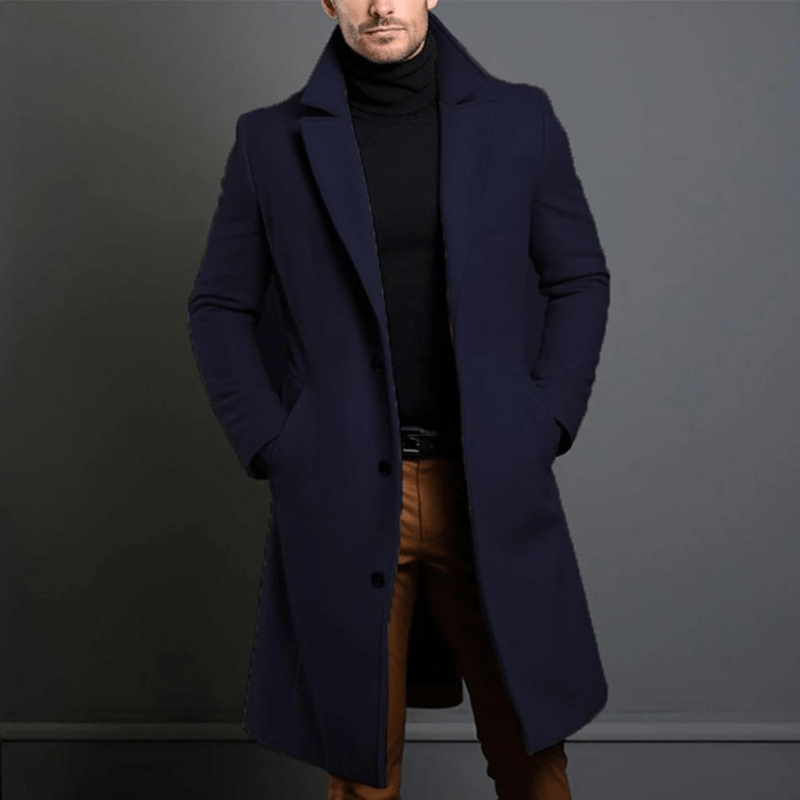 Manteau de Trench d'Hiver Long et Élégant pour Homme