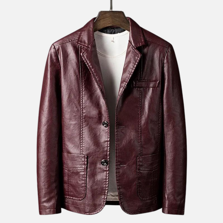 Achille™ - Leather Jacket with Two Buttons