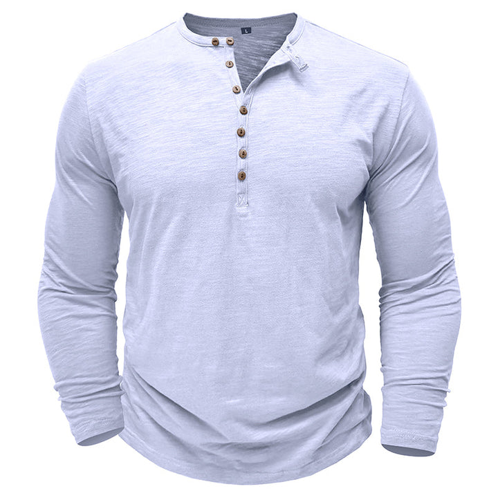 Cotton Long Sleeve Henley Cairns Closet