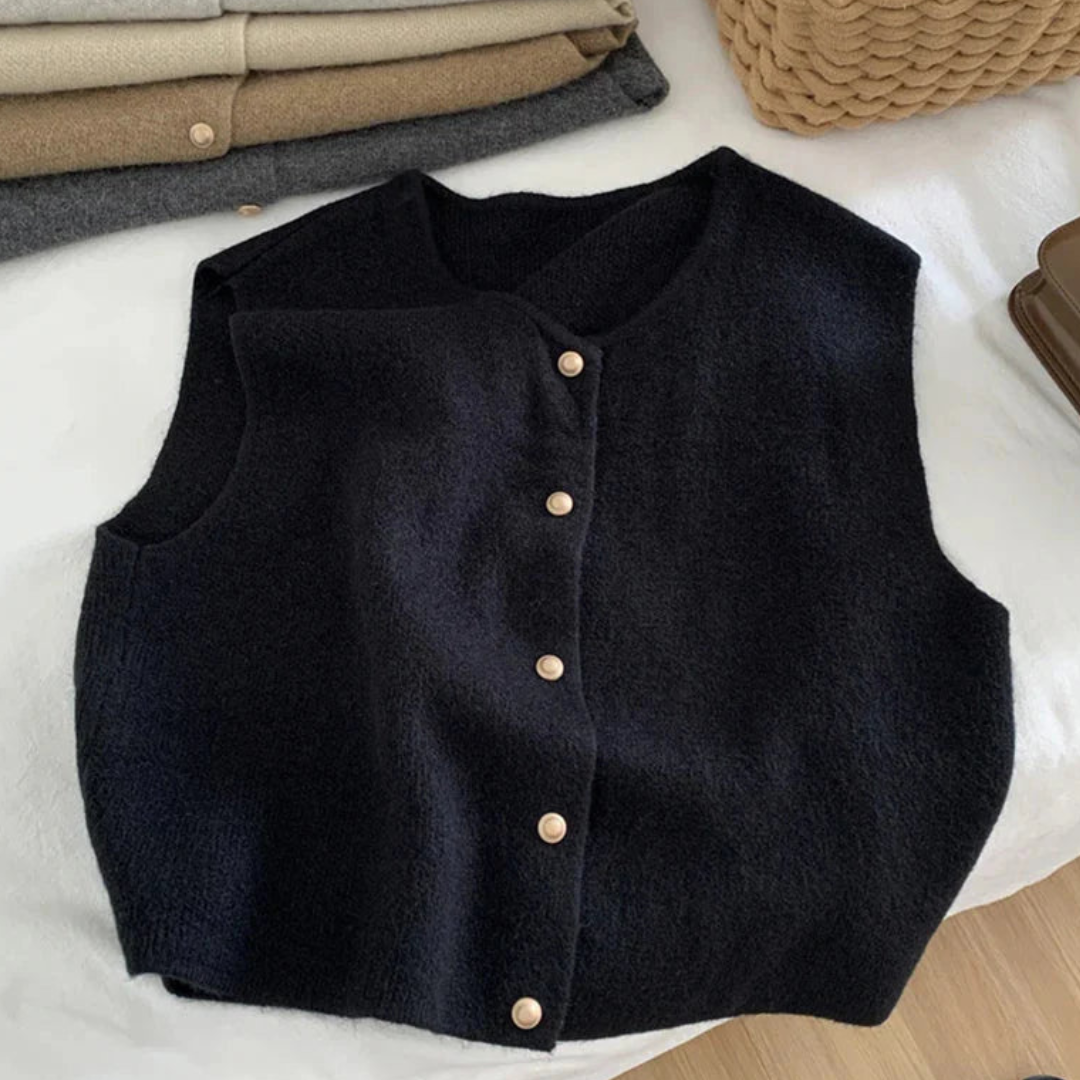 Women’s Casual Sleeveless Vest | Buttoned