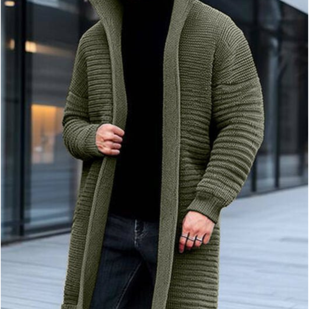 Men's Winter Knitted Cardigan, Stand Collar