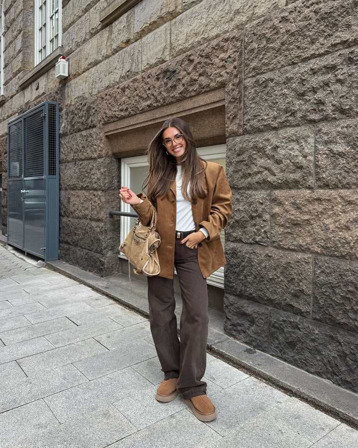 Women’s Stylish Suede Blazer | Long Sleeve