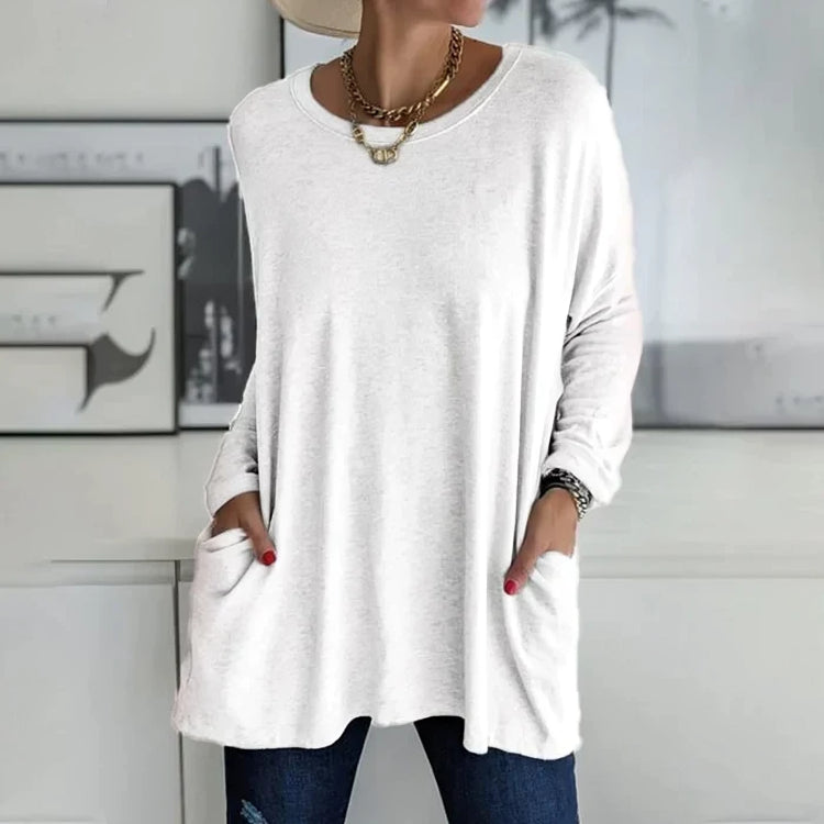 Casual Oversized Sweater, Round Neck