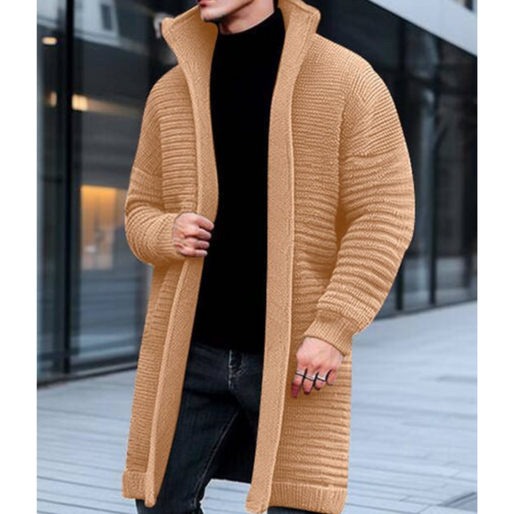 Men's Winter Knitted Cardigan, Stand Collar