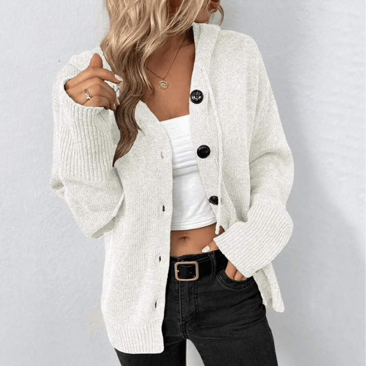 Warm Women's Knitted Cardigan, Button Down
