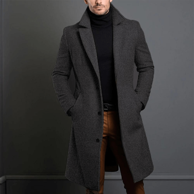 Manteau de Trench d'Hiver Long et Élégant pour Homme