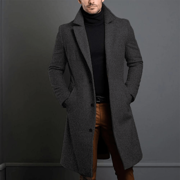 Manteau de Trench d'Hiver Long et Élégant pour Homme