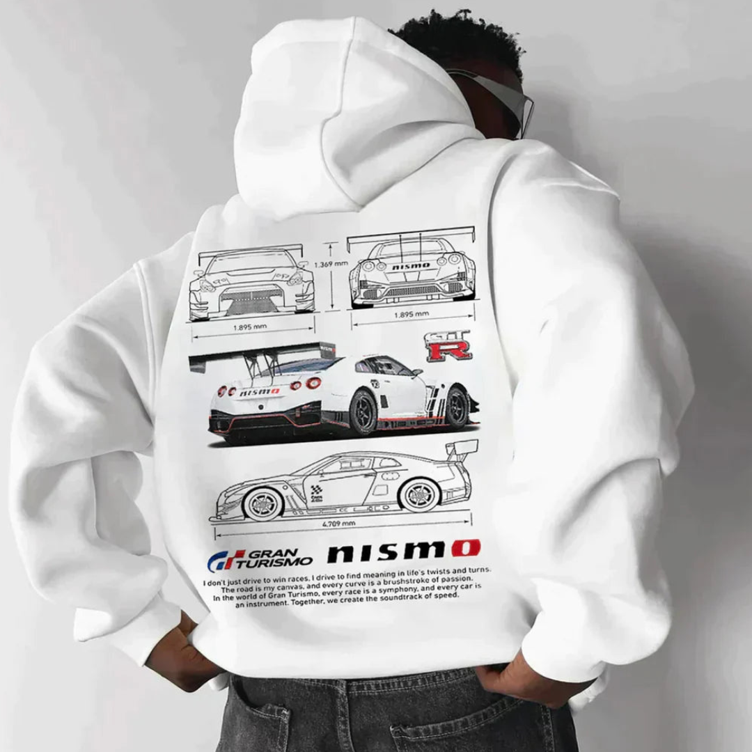 Warm Printed Hoodie, Plus Size