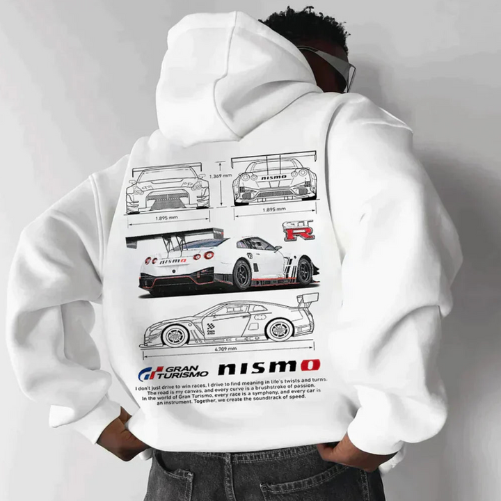 Warm Printed Hoodie, Plus Size