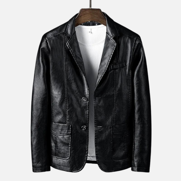 Achille™ - Leather Jacket with Two Buttons