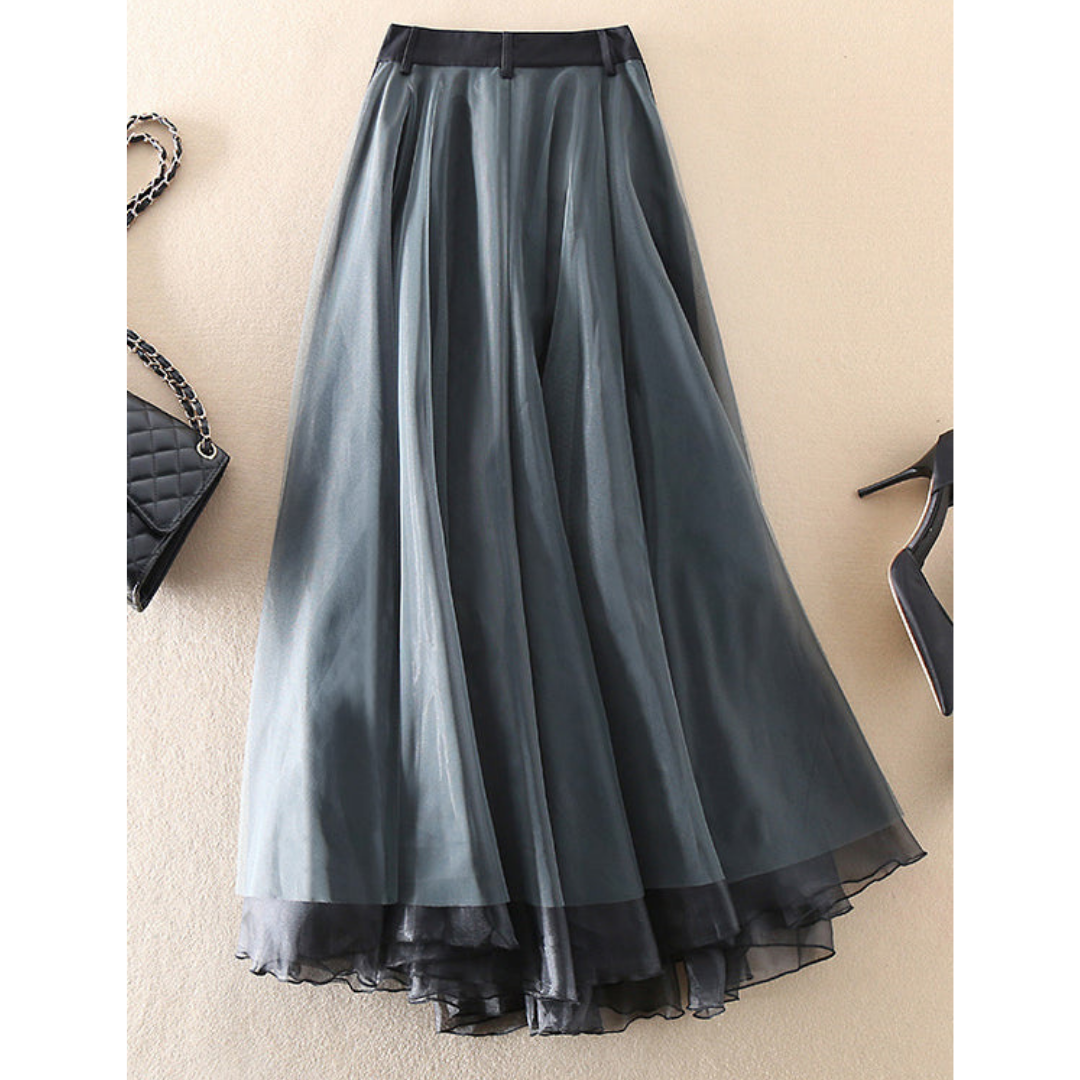 Women's Stylish Layered High-Waisted Skirt | Midi