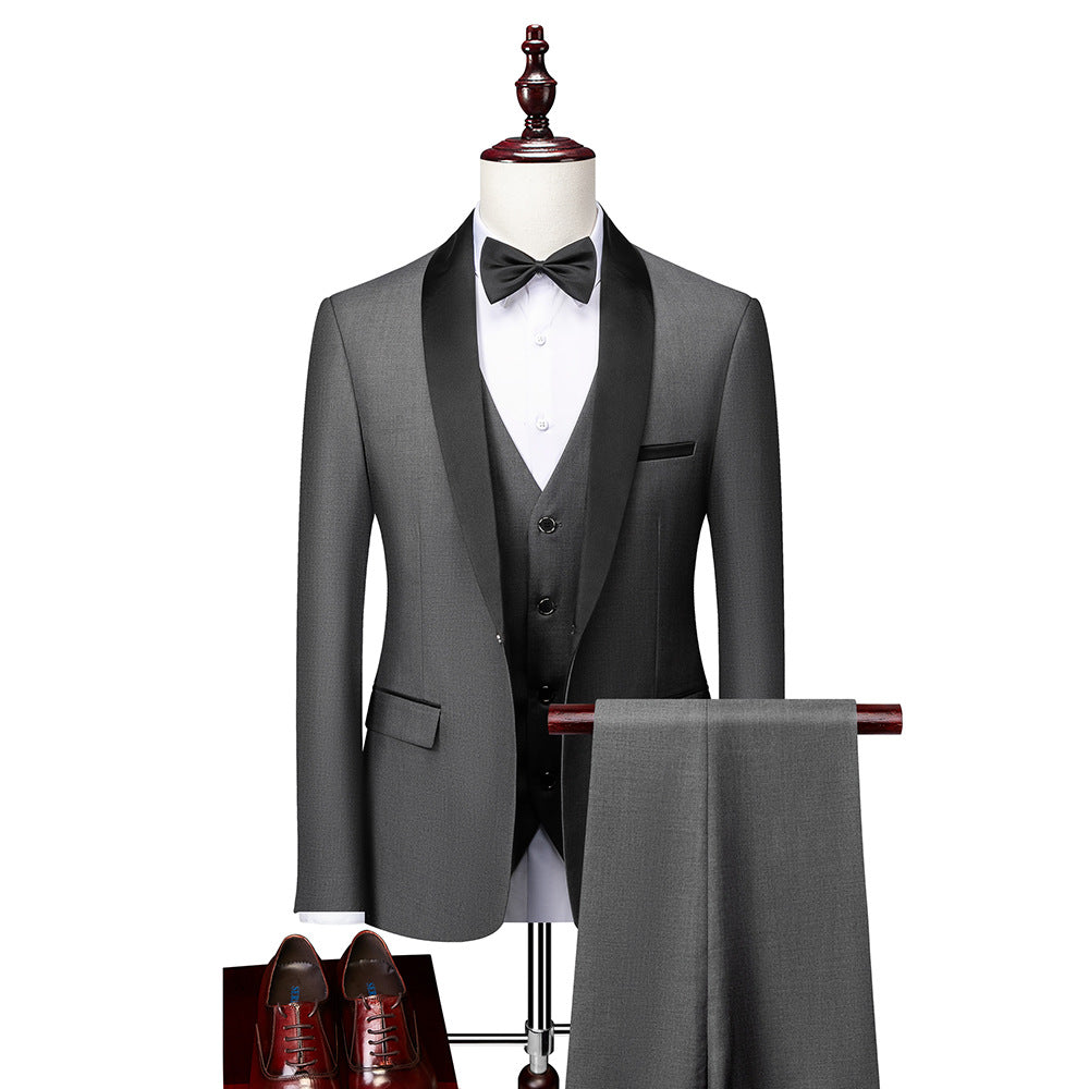 Men’s Three-Piece Slim Fit Suit Set | Formal Attire