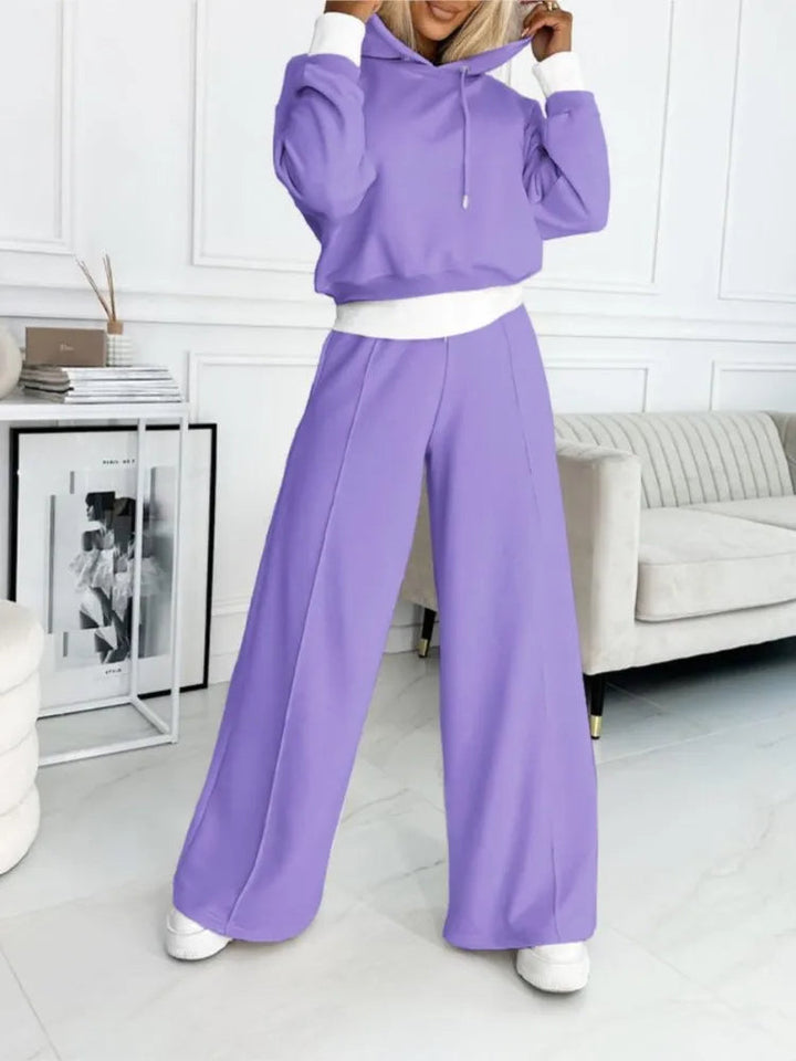 Women’s Classic Hoodie and Wide-Leg Pants Set | Stylish