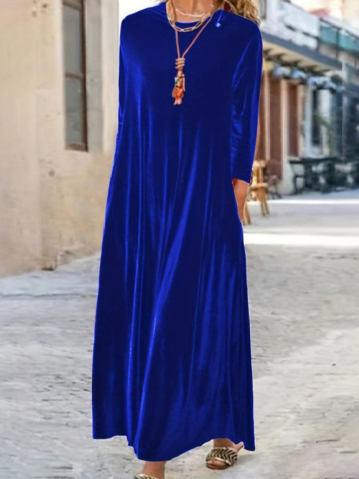 Tiffany - Plus-size long-sleeve velvet dress