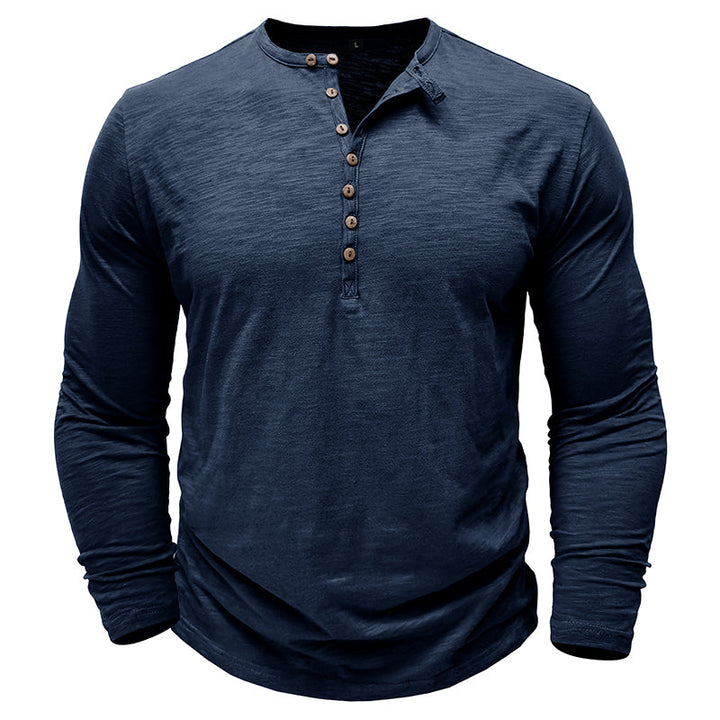 Cotton Long Sleeve Henley Cairns Closet