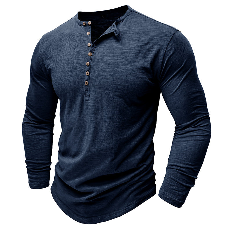 Cotton Long Sleeve Henley Cairns Closet