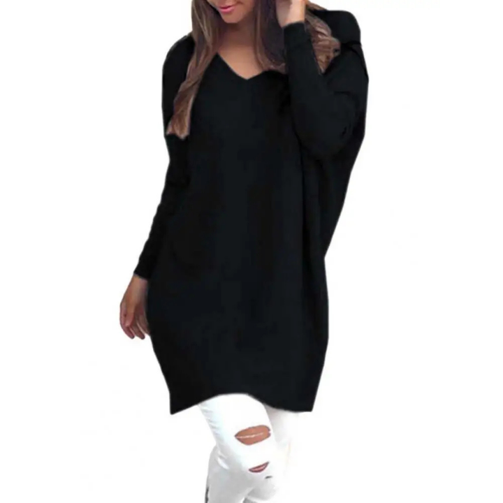 Women's Cozy Oversized V-Neck Sweater, Relaxed Fit
