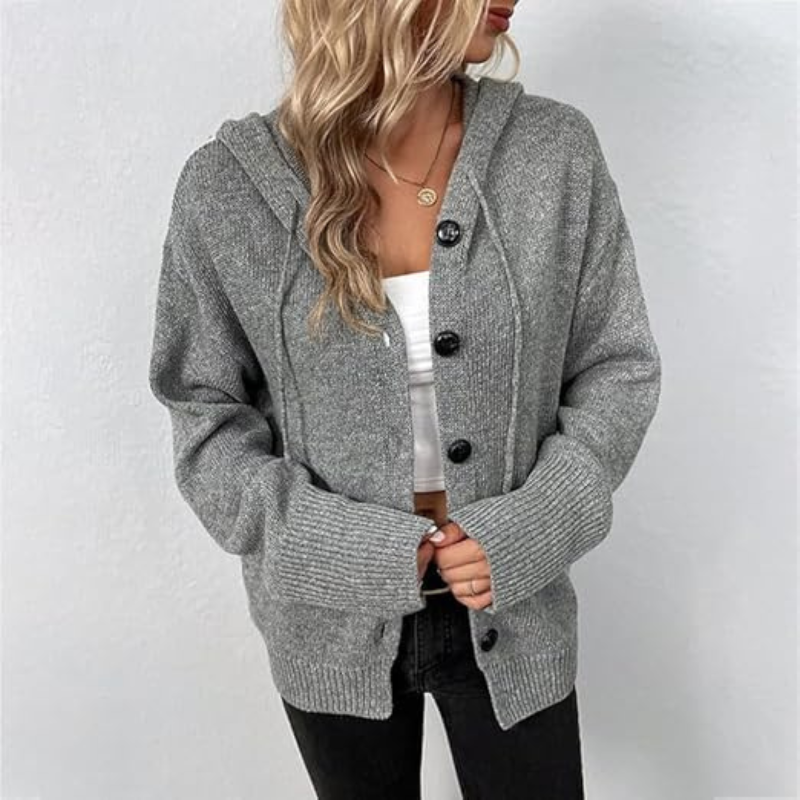 Warm Women's Knitted Cardigan, Button Down