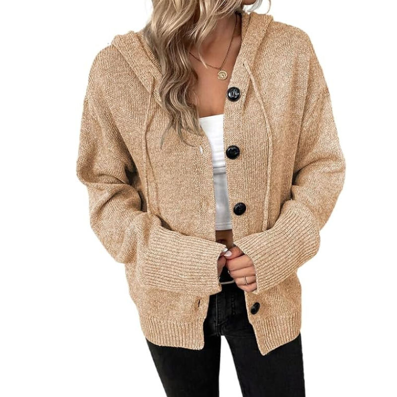 Warm Women's Knitted Cardigan, Button Down