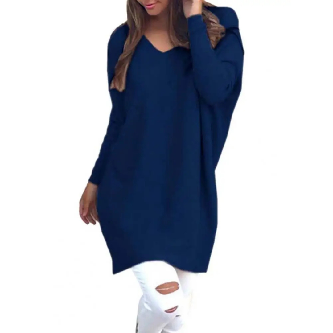 Women's Cozy Oversized V-Neck Sweater, Relaxed Fit