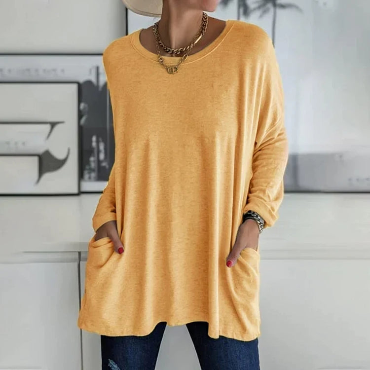 Casual Oversized Sweater, Round Neck