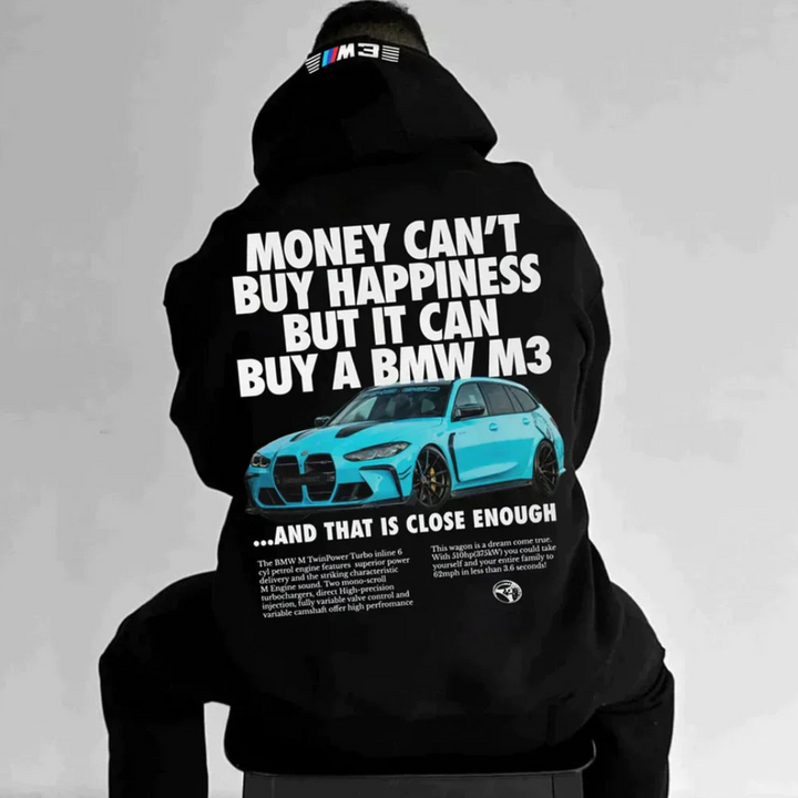 Warm Printed Hoodie, Plus Size