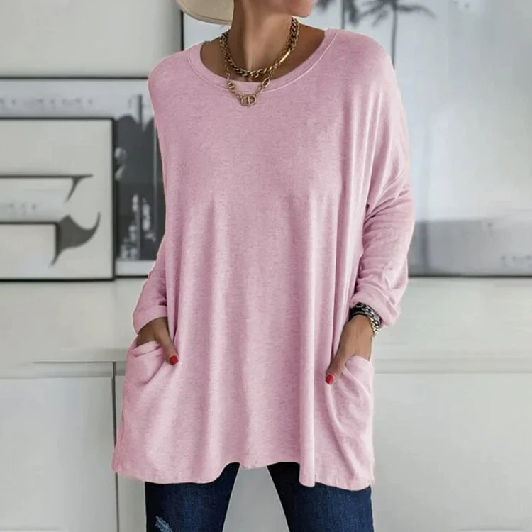 Casual Oversized Sweater, Round Neck