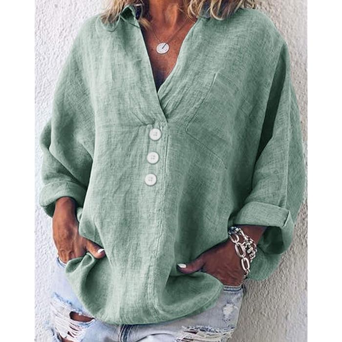 Josephine™ - Effortlessly Chic Linen Blouse Cairns Closet