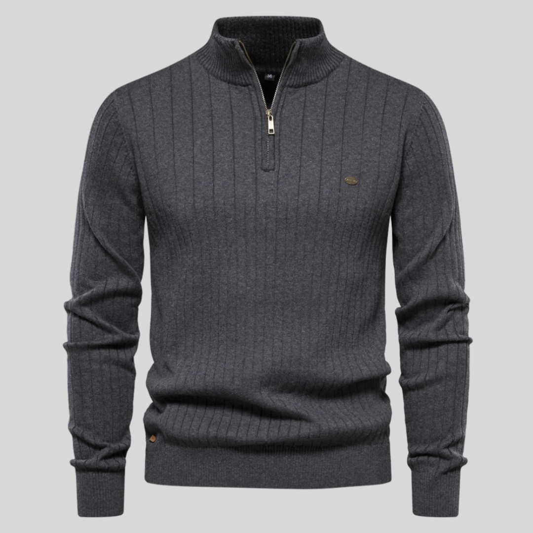 Men's Casual Knit Pullover, Half Zip | Long Sleeve