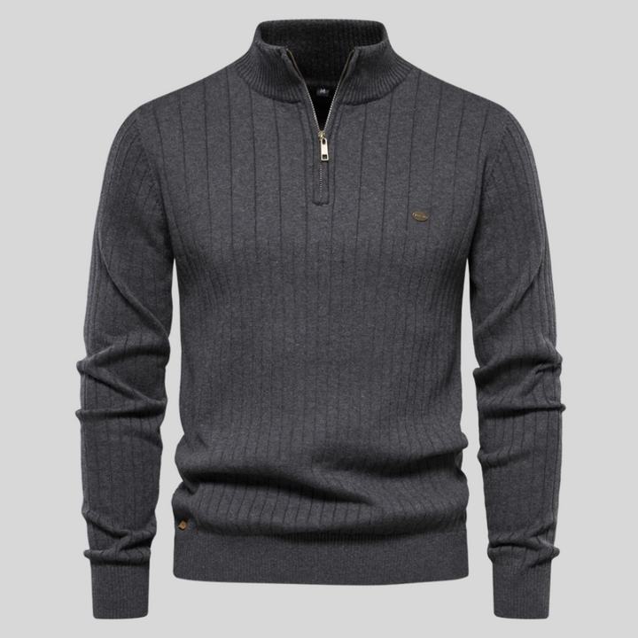 Men's Casual Knit Pullover, Half Zip | Long Sleeve