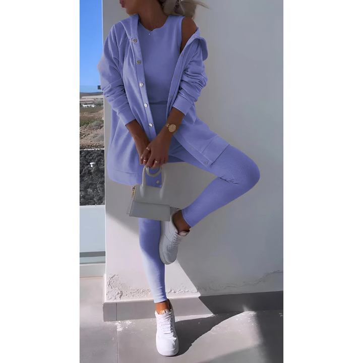 Ensemble de salon léger pour femme, trois pièces | Coupe ample