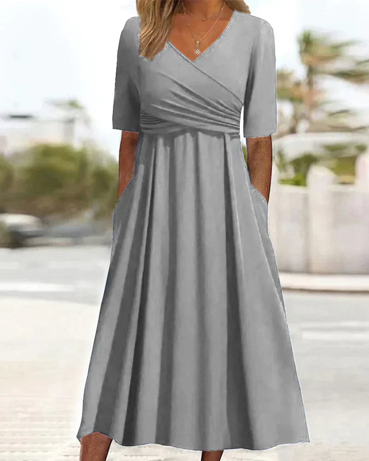 Alloura™ - Crossed Dress with Short Sleeves