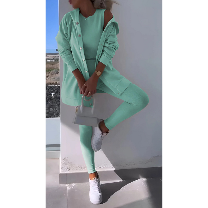 Ensemble de salon léger pour femme, trois pièces | Coupe ample