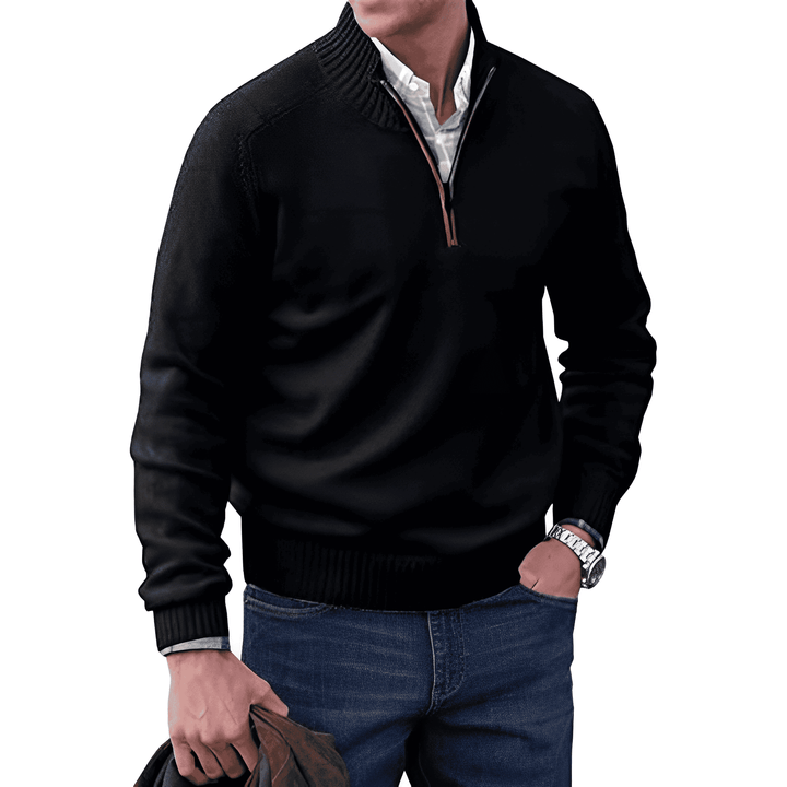 Marvin™ Cashmere Quarter Zip Sweater Cairns Closet