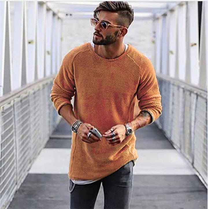 Men’s Warm Knitted Sweater, Long-Sleeved