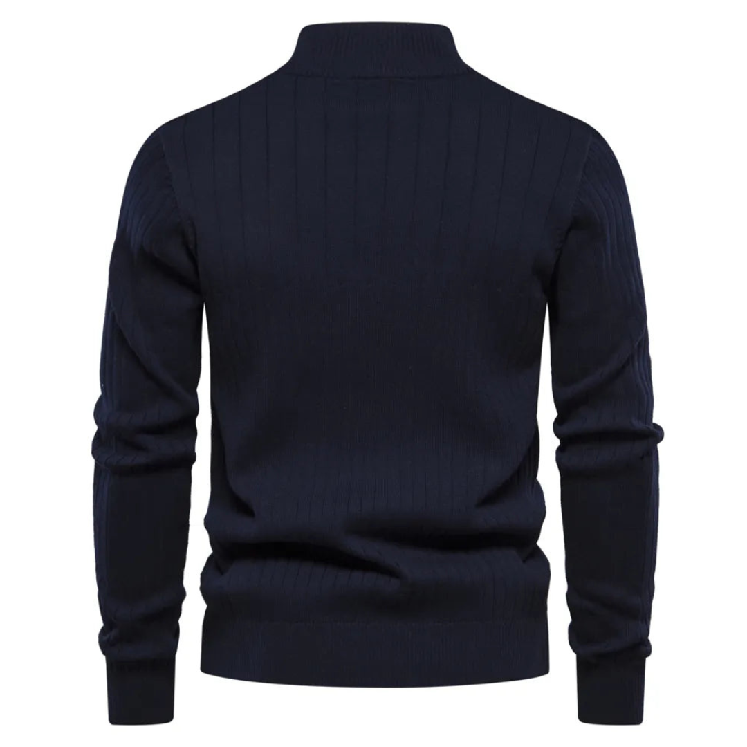 Men's Casual Knit Pullover, Half Zip | Long Sleeve