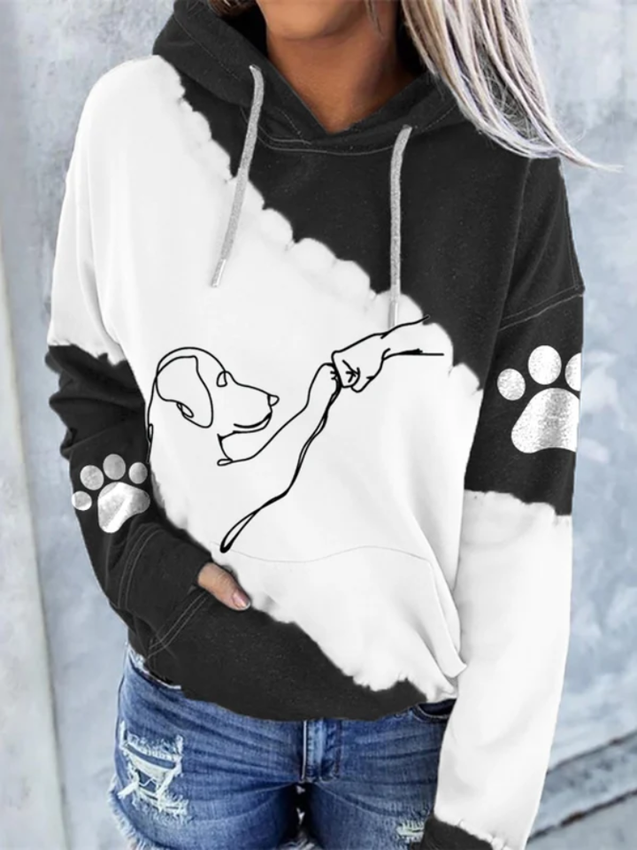 Dog High Five Print Hoodie Cairns Closet