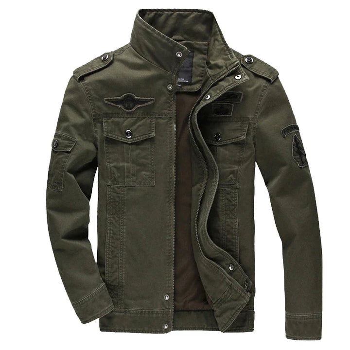 Veste motard élégante à manches longues pour homme, design à fermeture éclair.