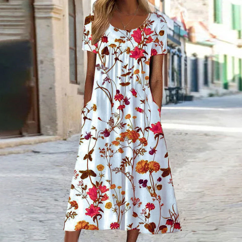 Isabelle™ Boho Floral Dress with Tummy Coverage