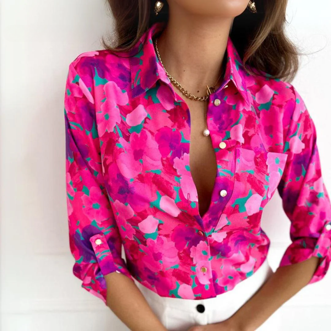 Flora™ | Vibrant Pink Blouse