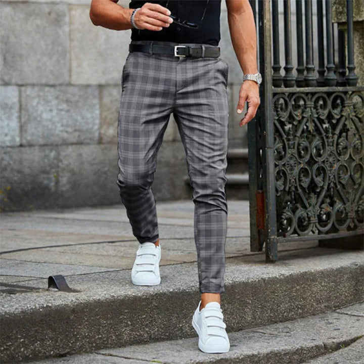 Men's Checked Slim Fit Pants | Tailored