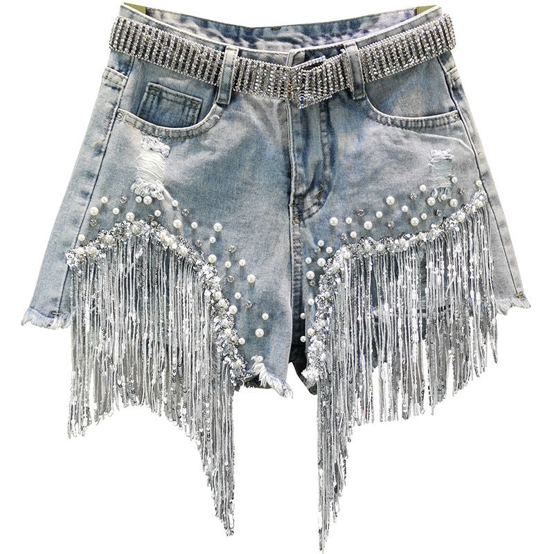 Luisa Tassel Denim Shorts Cairns Closet