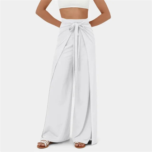 Kaitlyn - High-waist belt wide casual pants