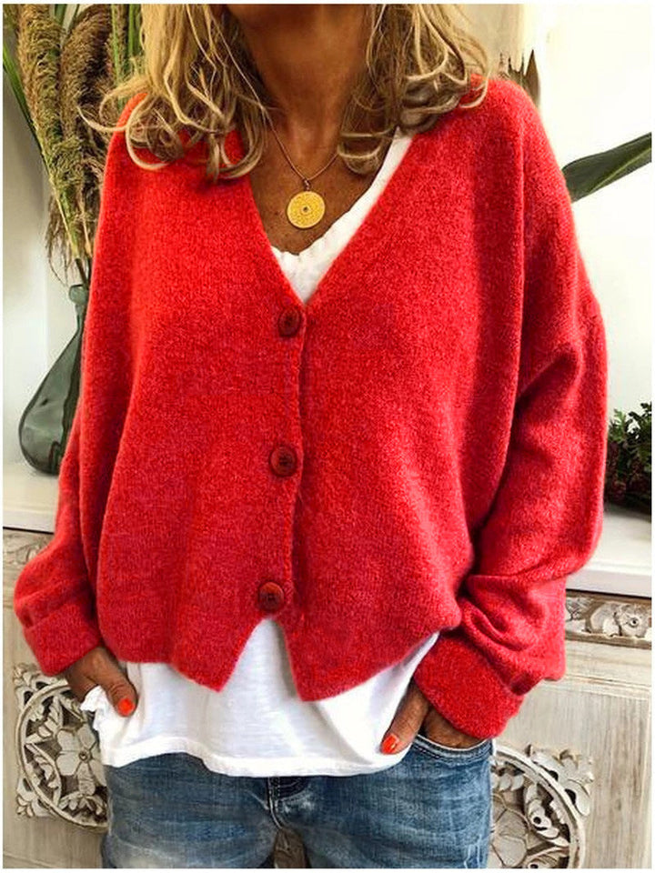 Cozy Women's Cardigan, V-Neck Design
