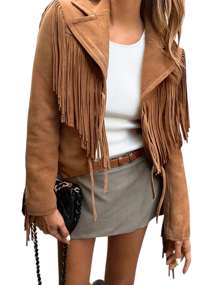 Veste en daim à franges pour femme | Élégante