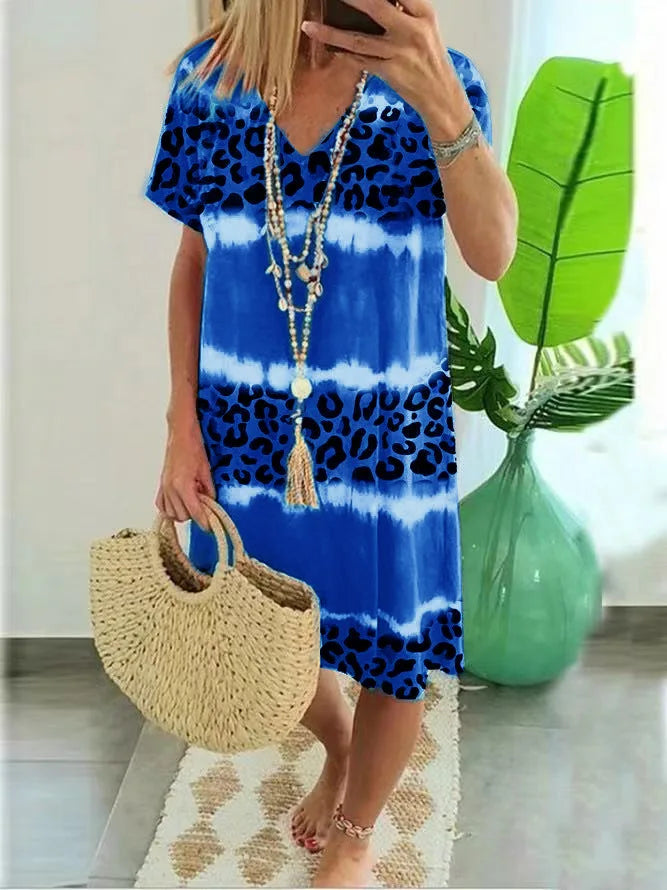 Women's Sexy Leopard Print Casual Midi Dress Cairns Closet