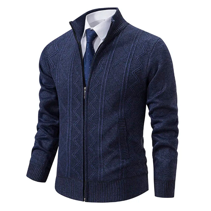 Men's Stylish Winter Cardigan, Zippered Design