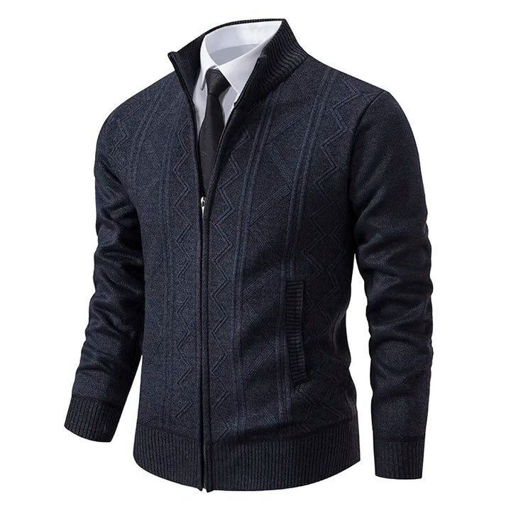 Men's Stylish Winter Cardigan, Zippered Design