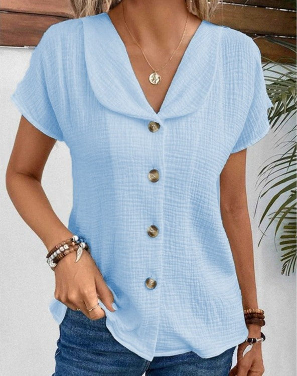 Lies - Top with collar and buttons Cairns Closet